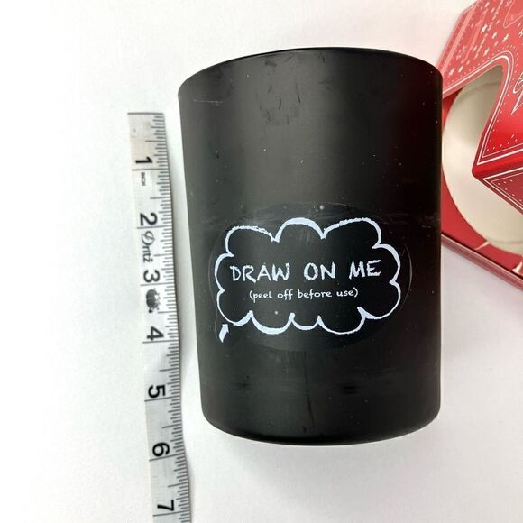 Home Decor Black Chalkboard Peach Peppercorn & Incense Scented Candle 5x4 - Picture 6 of 7